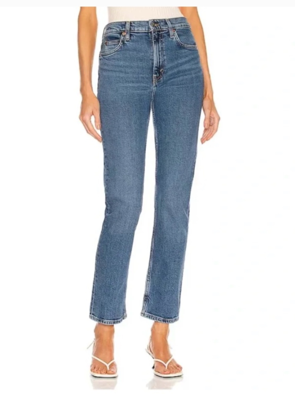 Re/Done Women’s Straight Leg 70's Jeans in Worn in Saf Size 29